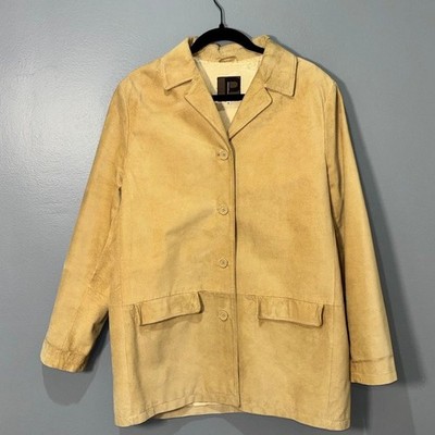 Conbipel Jacket Mens 46 Tan Suede Leather Coat Classic Western Minimalist Luxury
