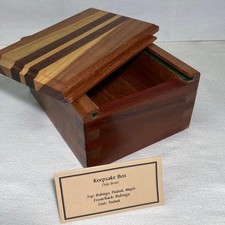 Wooden Keepsake Box Sliding Lid  Maple, Bubinga  Padauk  7.25 x 5.75 x 3.5"
