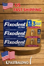 Ultra Max Hold Denture Adhesive Cream 2.2oz Strong Secure Fit – 3 Pack Bundle