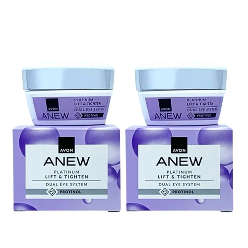 2x Avon Anew Platinum Clinical Lift & Tighten Dual Eye System Protinol 0.68oz