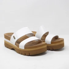 Reef Cushion Vista Hi 2.5 Platform Slide Sandals White Synthetic Womens Size 8