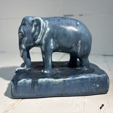 1927 Rookwood Pottery Blue Glaze Elephant Paperweight Model No. 2797 Collectible
