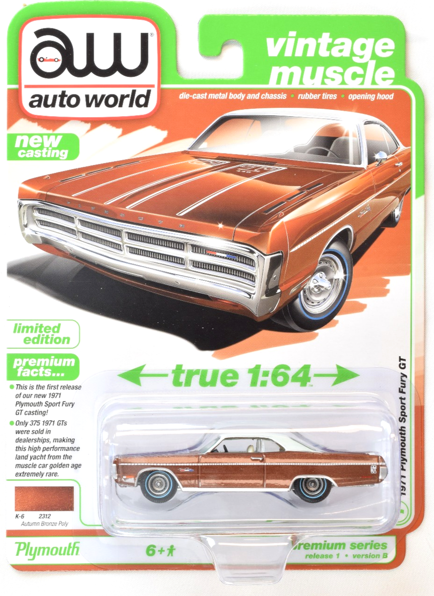 Auto World Vintage Muscle Autumn Bronze Poly 1971 Plymouth Sport