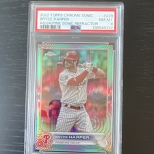 Topps 2022 Chrome Sonic Aqua/Pink Refractor Bryce Harper #220 PSA 8 99/99