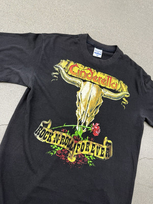 Vintage 80 s Cinderella Long Cold Winter Band Tour Graphic T-Shirt PA7660