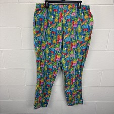 Krazy Klothes LTD Hawiian Surf Frogs Vibrant Colors Pajama Pants Adult 2XL AOP
