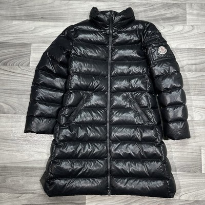 Moncler Moka Goose Down Jacket Girls 8 / 130 Black Puffer Coat No Hood FLAW