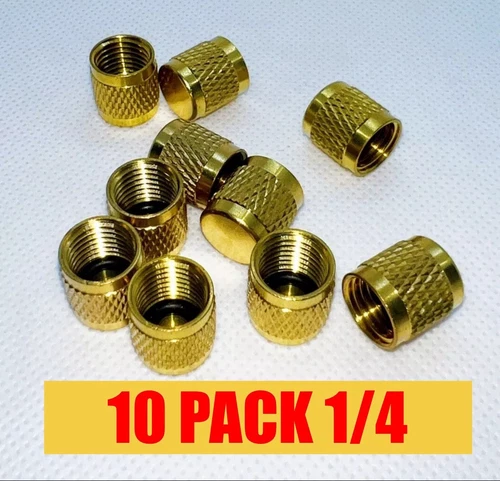 1/4 flare cap, round brass w/o-ring seal for Refrigeration Access Ports Pack-10