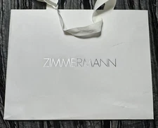 Zimmerman Silver Logo Empty Gift Shopping Bag white fabric handle 23.5”x15.7”x7”