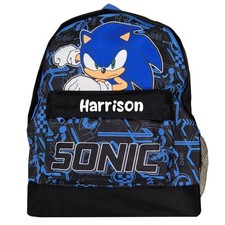 Sonic the Hedgehog Kids Backpack Personalised School Name Bag Rucksack