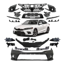 Front Bumper Complete Assembly With Brackets Set 17PCS For Honda Civic 2022-2024