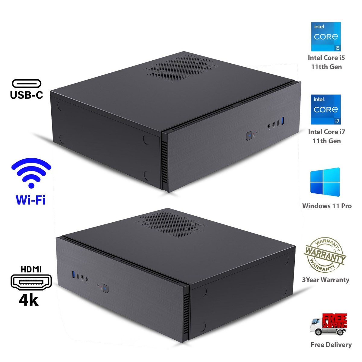 Windows 11 Pro CORE i7 10TH GEN 2TB SSD 64GB RAM Desktop PC SFF