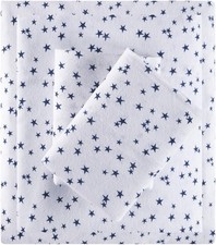Full Size Flannel Sheet Set 100 Percent Cotton Blue Stars Warm Soft Kids Bedding