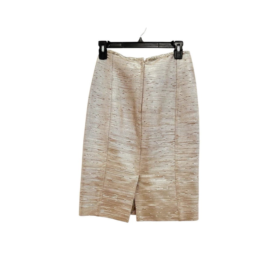 Falda Donna Karan Colección Negra Metálica Dorada Talla 2 Piel de Cabra Cuero Nueva con Etiquetas Foto 3 de 4