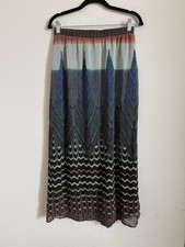 Anthropologie Maeve Peacock Chevron Patterned Midi Skirt Size S