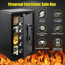 Large Door Security Safe Box, Home Safe Lock Box with Fireproof Waterproof Safe