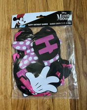 Unique Disney Minnie Mouse Happy Birthday Party Banner 7.5ft Paper Polka Dot