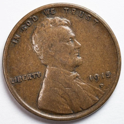 1915-D Lincoln Wheat Penny Cent Fine (F)