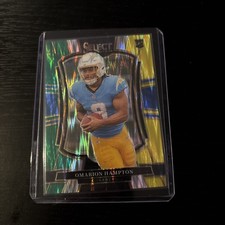 2025 Panini Select - Black & Orange Prizm Shock Omarion Hampton #102 (RC)