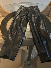 Vintage Black Genuine Leather Pants. Size 4.
