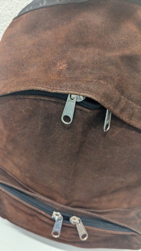 Vintage Eastpak Suede Leather Backpack Made In USA 80s 90s Distressed - Picture 11 of 17