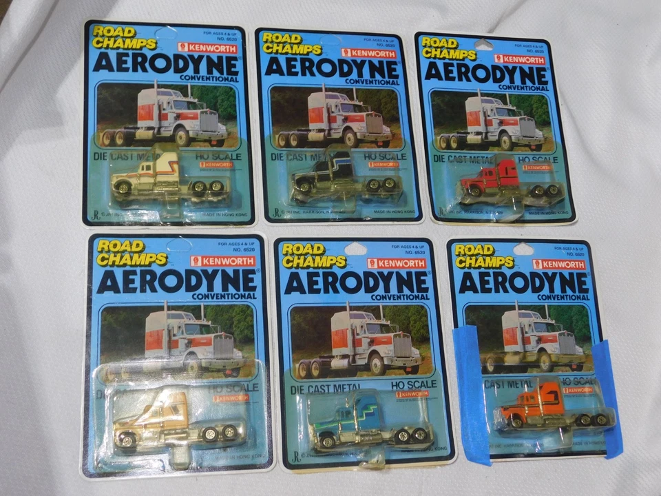 Lote de 6 Road Champs Kenworth Aerodyne Convencional Die Cast Metal 1981 de colección Foto 2 de 4