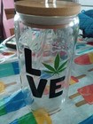 pretty 16oz Glass Cup For A Person Who Loves 4/20 All Over Decals Great Gift — photo 2