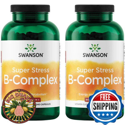 Swanson Super Stress B-Complex Vitamin Supplement 240 Capsules 2 Pack