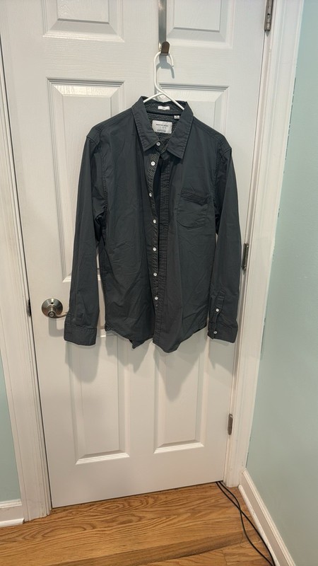 Denim & Flower Slim Fit Shirt Long Sleeve Size M Blue Gray