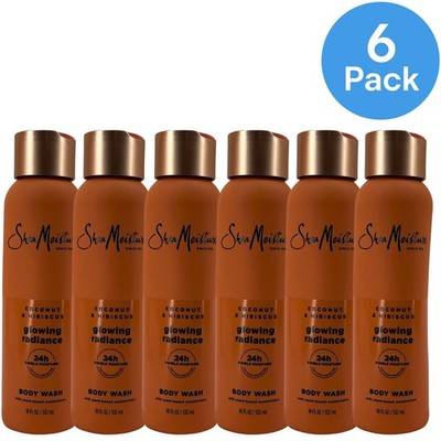 SheaMoisture Coconut & Hibiscus Glowing Radiance Body Wash 18 oz 6 Pack New
