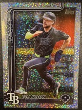 2025 Topps Series 1 Celebration Brandon Lowe Confetti Parallel #153 Rays