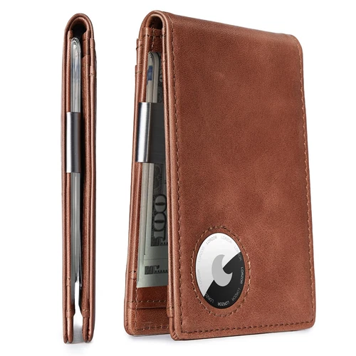 Money Clip AirTag Wallet Mens Wallets Slim Front Pocket RFID Blocking Card ...