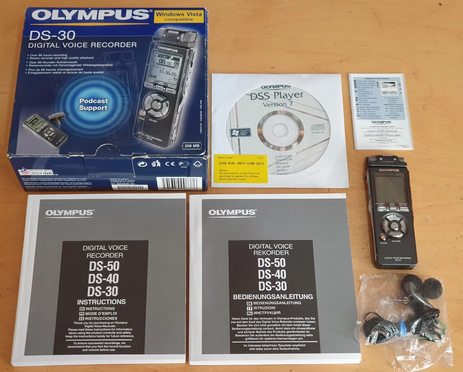 Boxed Olympus DS-30 Digital Voice Recorder 256MB Tested