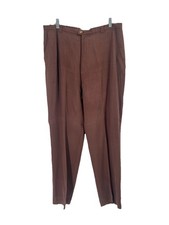 Vtg Tommy Bahama Silk Brown Trouser Pants Sz Womens 14 Old Money