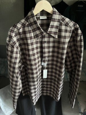 Vujade 010 Ross Vintage Plaid Flannel Shirts Casual Loose Button