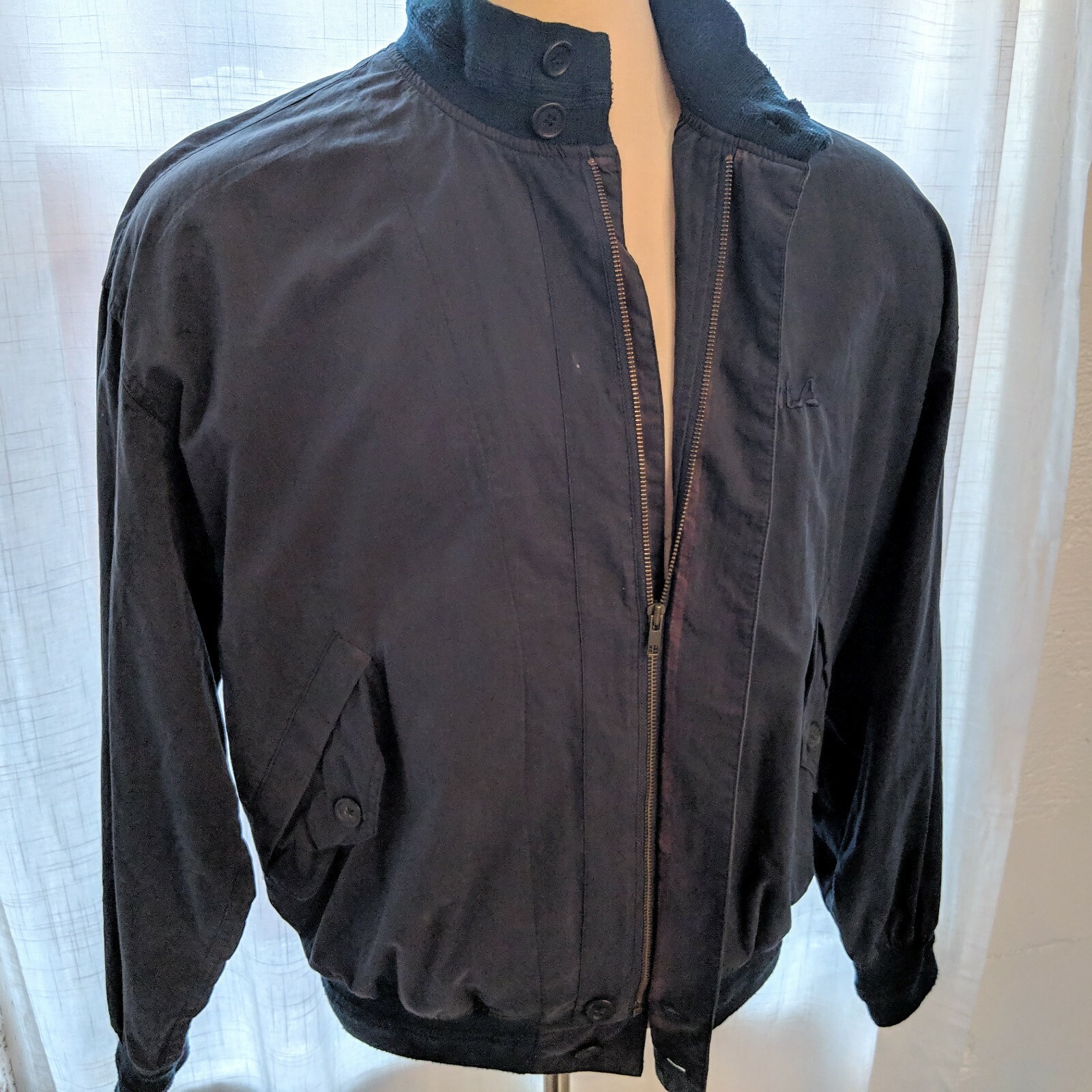 Giacca a vento vintage uomo FILA blu navy cotone taglia 42 (BUONA)