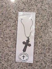Colgante Cruz Nuestro Padre, Oración del Señor Grabado Láser (TC444) 2" Alto