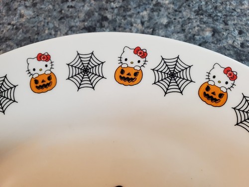 NEW 2024 Hello Kitty Halloween 10.5" Dinner Plate pumpkin eyeball spider web - Picture 3 of 6
