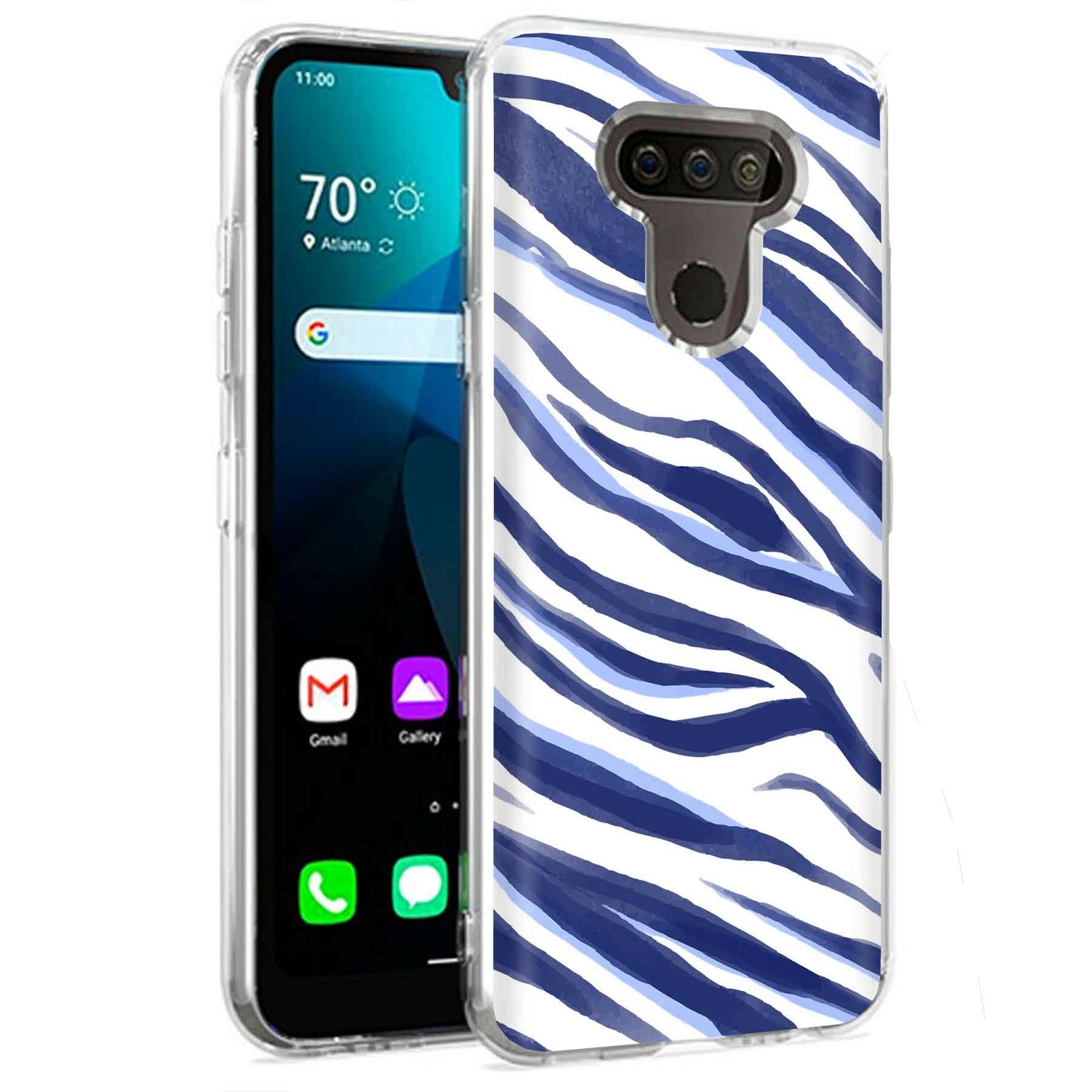 Phone Case for LG Harmony 4,Xpression Plus 3,K40S, Blue Watercolor 7 Print