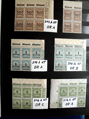 DR INFLA 313-330  postfrisch Sammlung mit PF -  HT und unterschiedlichen OR