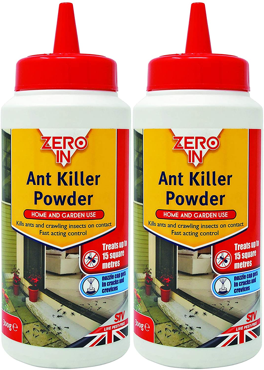2x Zero In Home Garden Ant Woodlice Cockroaches Earwig Insect Killer Powder 300g