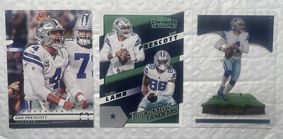 Dak Prescott Lot Of 3 Chronicles Magnitude, Photogenic, & Panini Contenders  