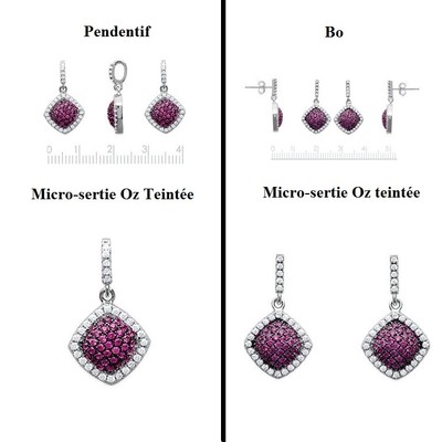 Boucles D'oreilles Dolly-Bijoux - Argent 925 Avec CZ Rouge Rubis - Neuf Avec étiquettes