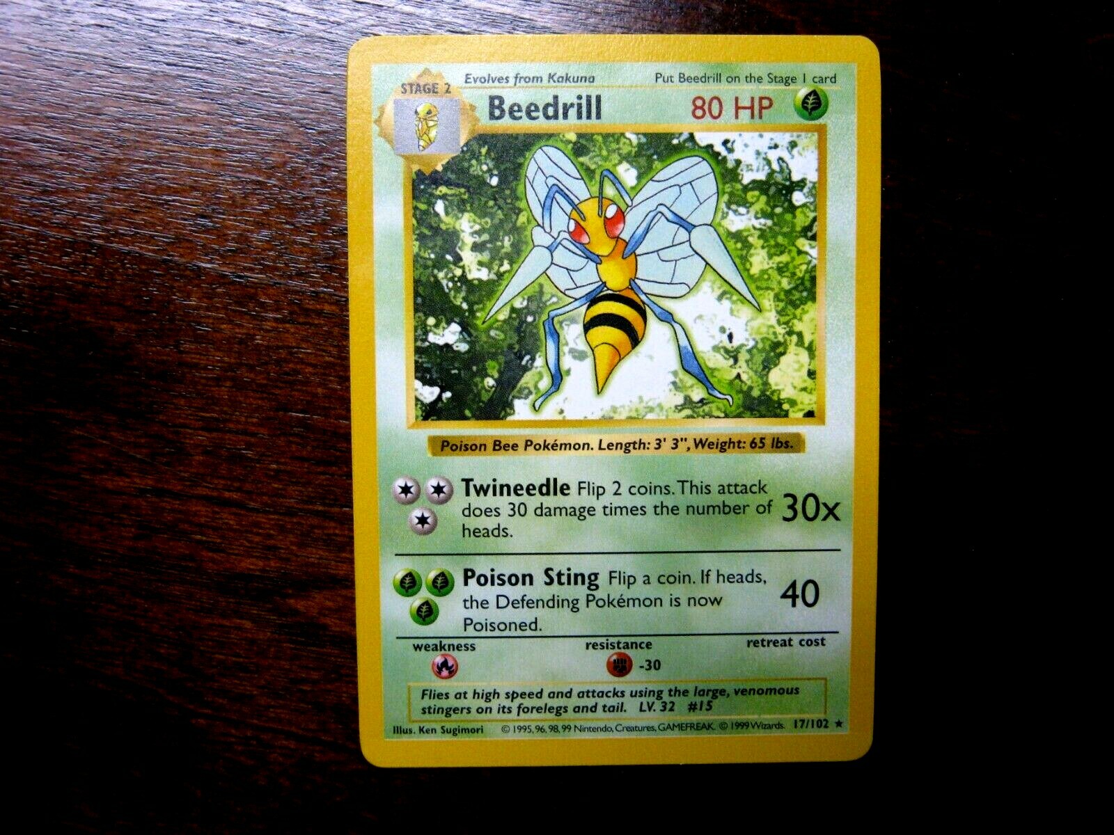 Rare Vintage Pokemon Shadowless Beedrill #17 1999 | eBay