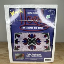 Wonder Hook Fast Rug Hooking Rug Easy 16 x 28 Floral Estate New Crafting Kit