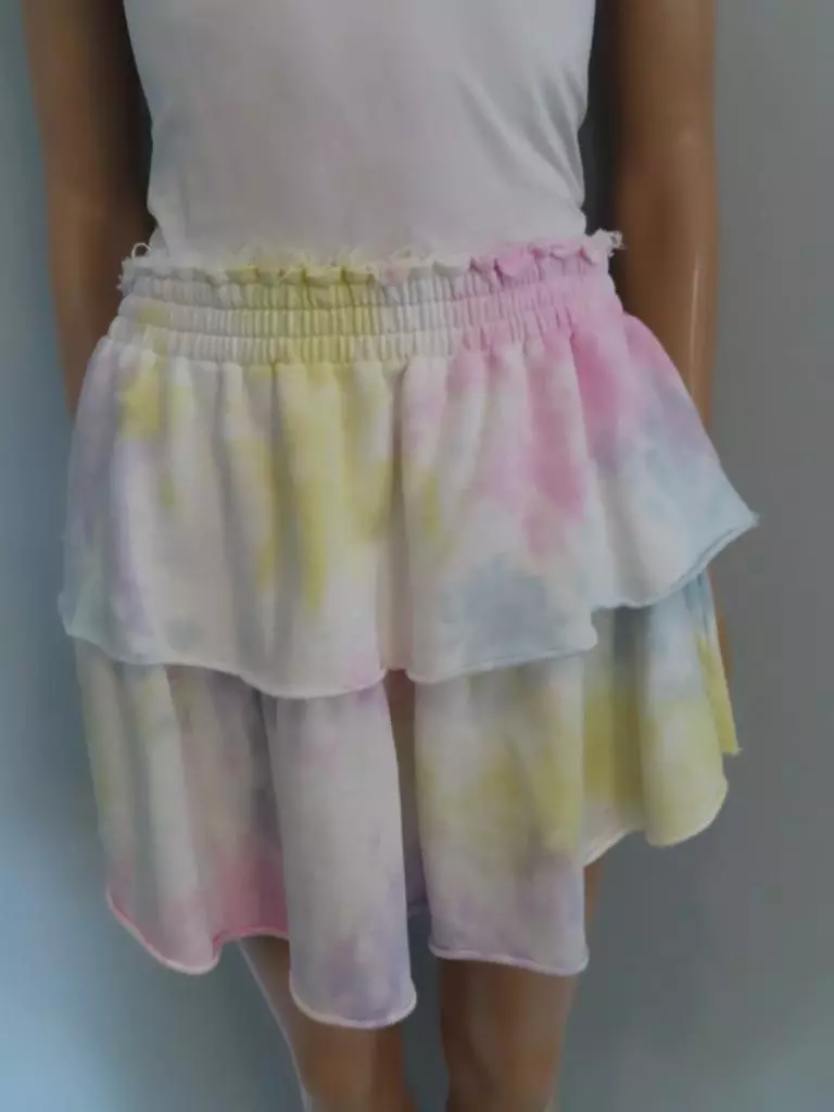 Tie dye ruffle hot sale skirt