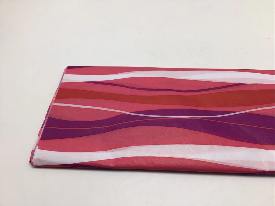Tissue Paper Printed Valentine's Day Wavy Pink Red 20" x 26" Package 5 Sheets - Image 3 of 4