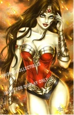 WONDER WOMAN  Art Print Signed by artist DAWN McTEIGUE - Beautiful! 11"x17" 