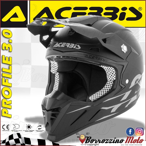 ACERBIS CASCO PROFILE 3.0 BLACKMAMBA MOTOCROSS OFFROAD NERO OPACO TG. XL |  eBay