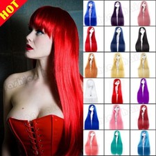 Hot Sale Long Hair Curly Straight Wavy Anime Cosplay Party Full Wig Halloween gl